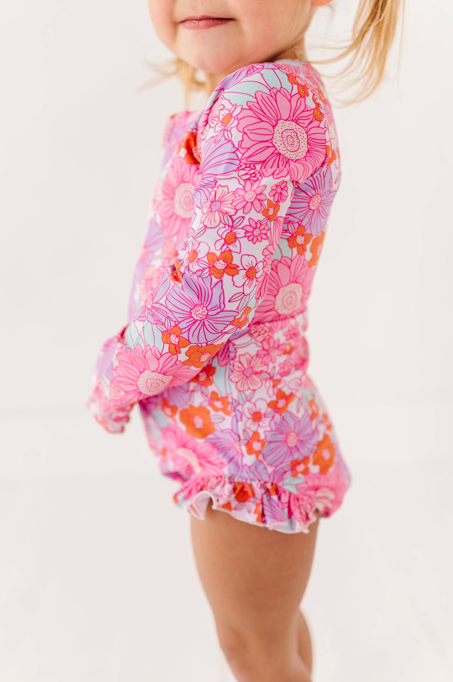 Neon Floral: ONE-PIECE Rashguard