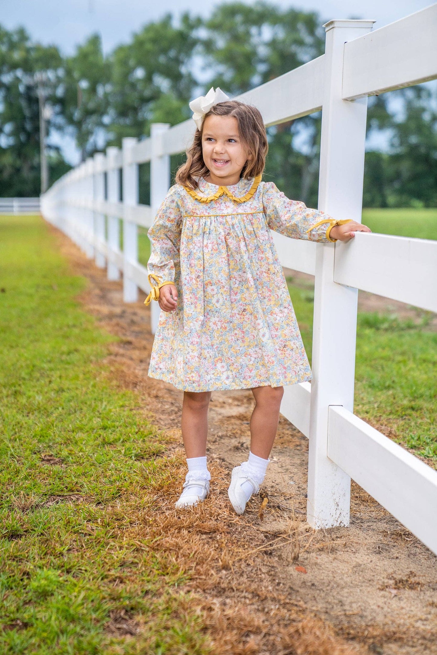 Cecilia Blue & Yellow Kid's Floral Dress