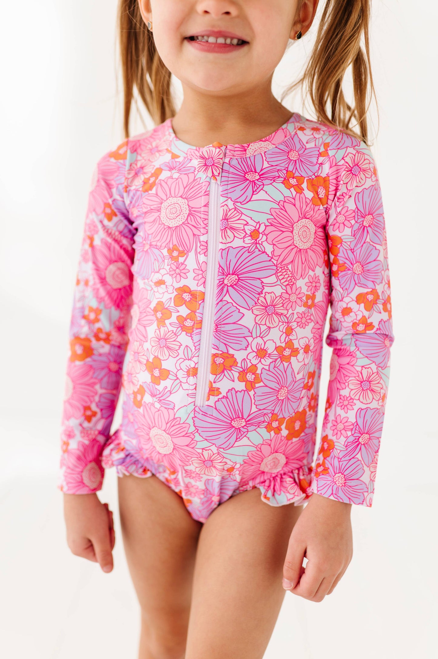 Neon Floral: ONE-PIECE Rashguard