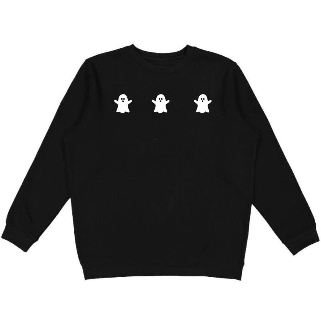 Ghost Halloween Adult Sweatshirt - Black