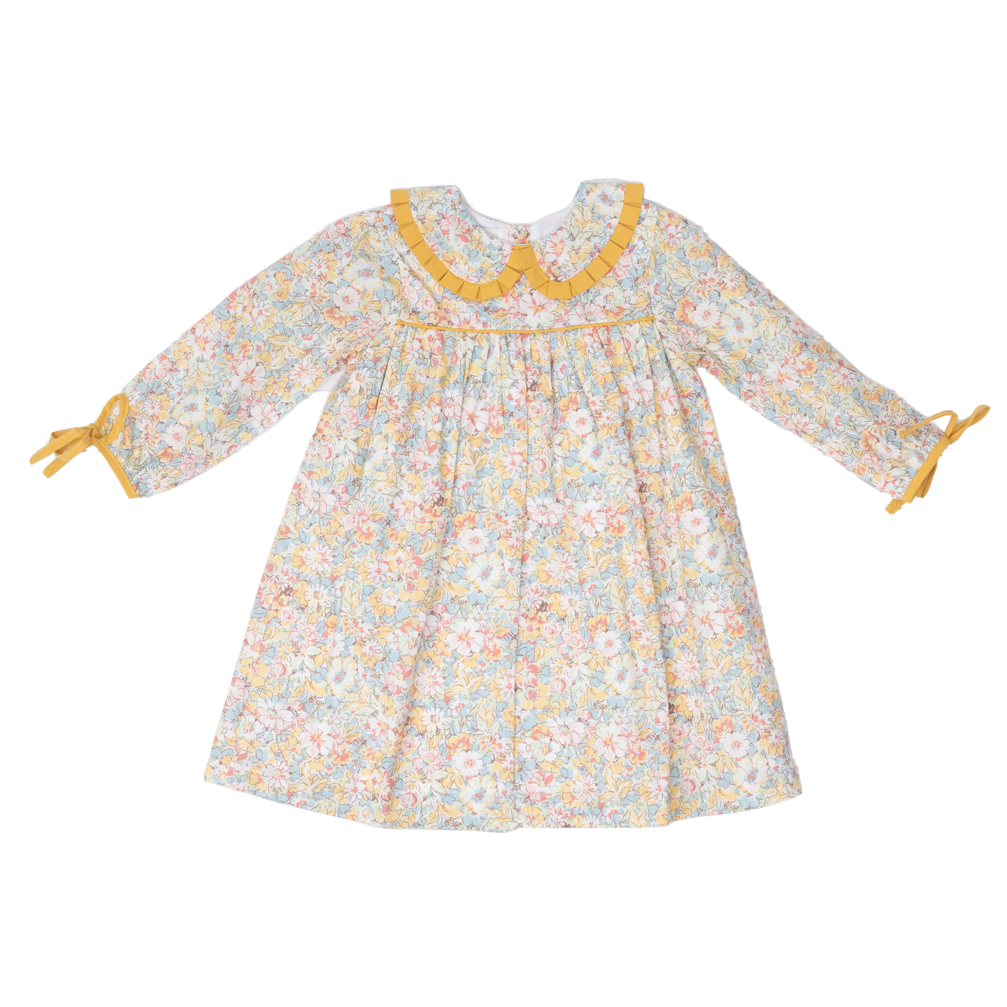 Cecilia Blue & Yellow Kid's Floral Dress