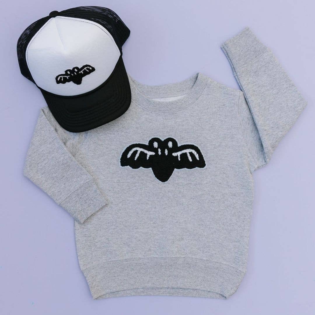 Bat Patch Halloween Sweatshirt - Kids Halloween Crewneck