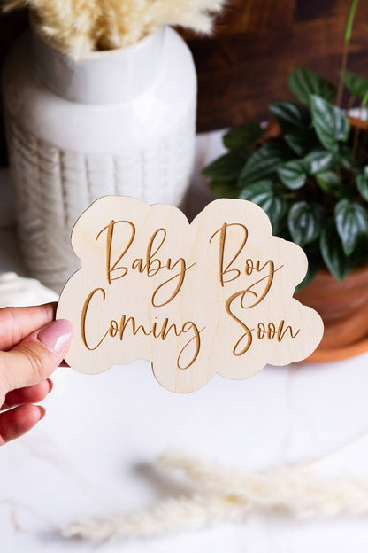 "Baby Boy Coming Soon" Pregnancy Announcement Sign