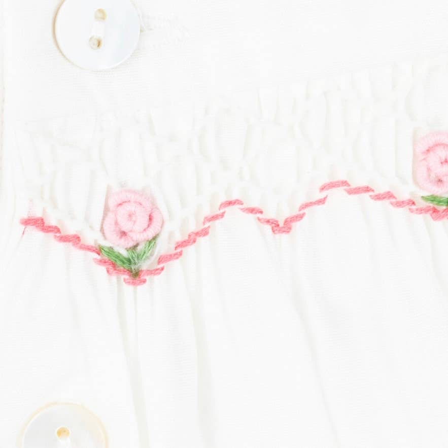 White Floral Smocked Top + Bloomers