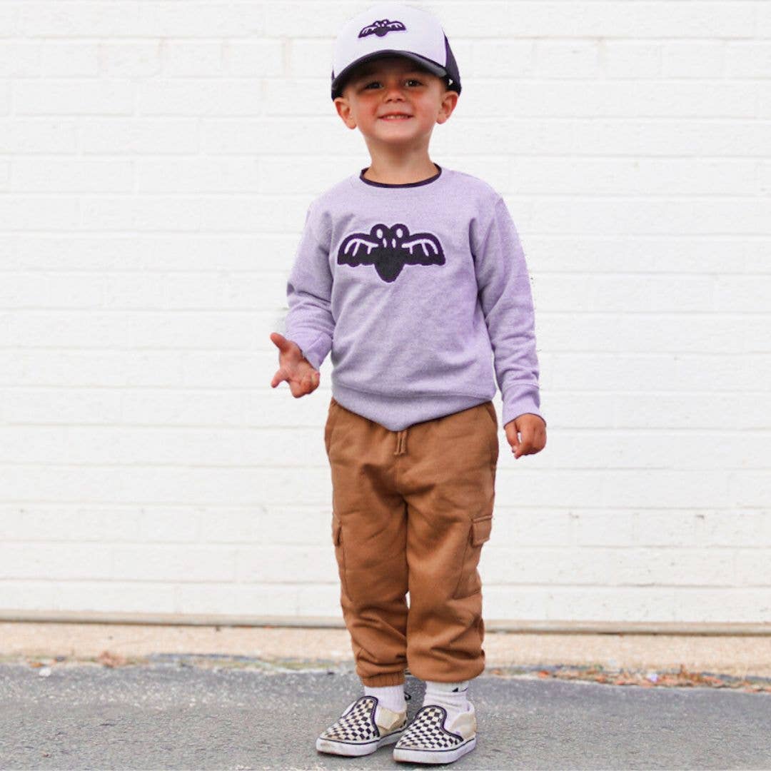 Bat Patch Halloween Sweatshirt - Kids Halloween Crewneck