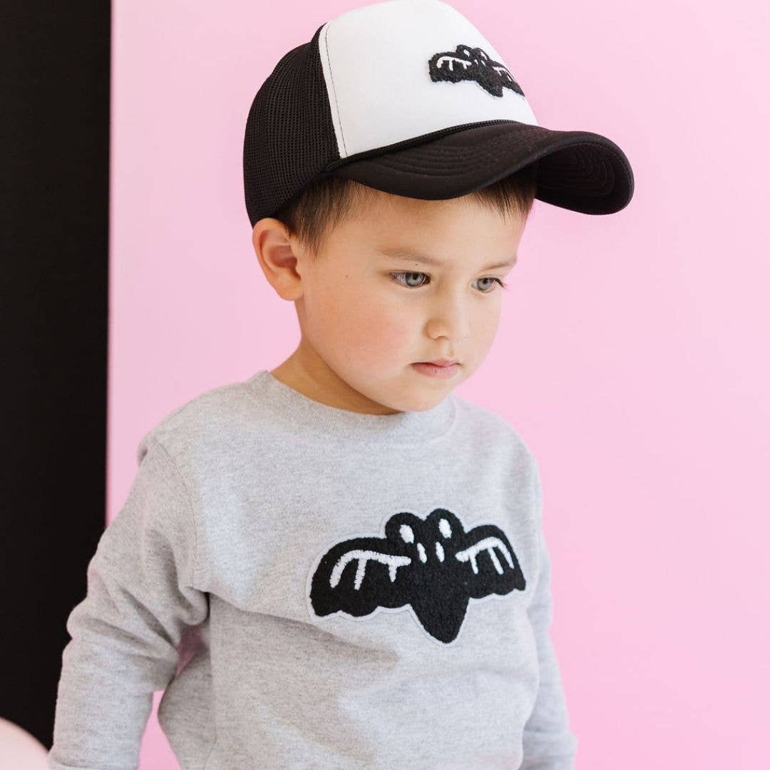 Bat Patch Halloween Sweatshirt - Kids Halloween Crewneck