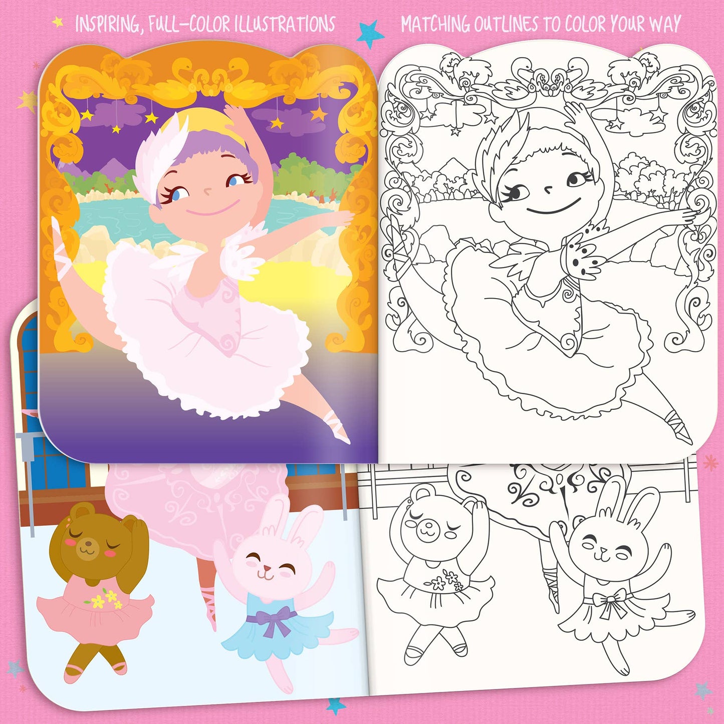 Glitter Ballerina Dry Erase Coloring Book & Crayon Gift Set