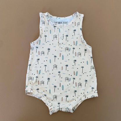 Bamboo Infant/Toddler Tank Romper - Surfside