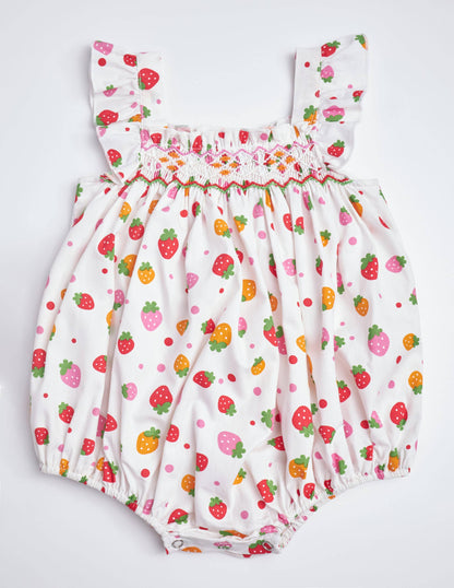 Strawberry Smocked Romper