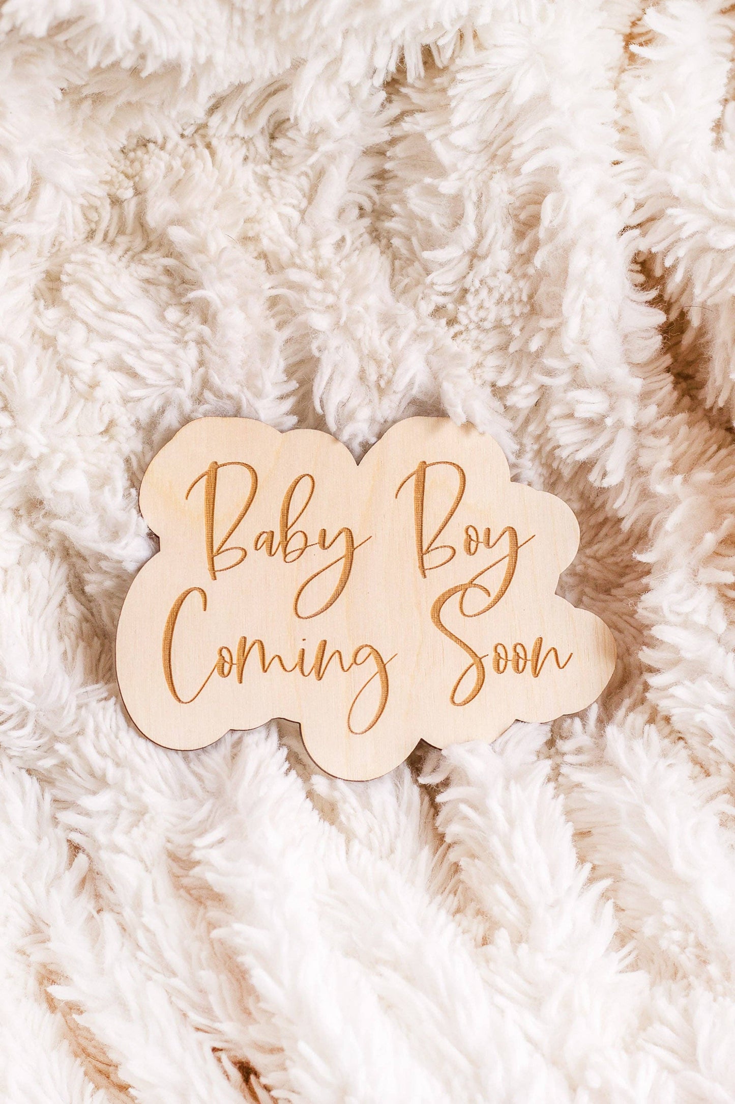 "Baby Boy Coming Soon" Pregnancy Announcement Sign