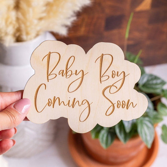 "Baby Boy Coming Soon" Pregnancy Announcement Sign