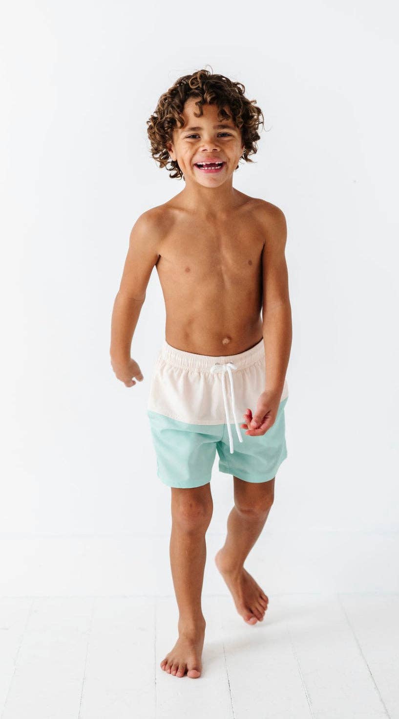 Seafoam + Ivory | Swim Shorts