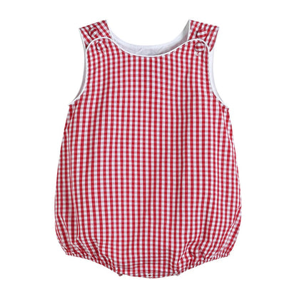 Classic Red Gingham Bubble Romper