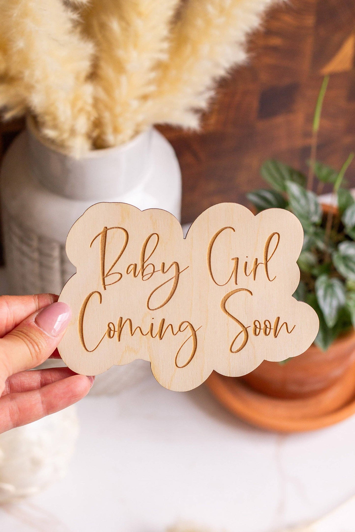 "Baby Girl Coming Soon" Pregnancy Announcement Sign