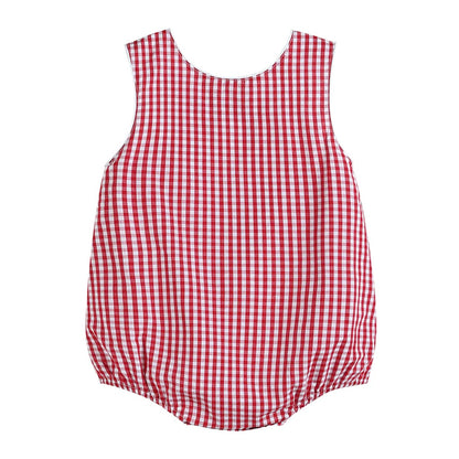 Classic Red Gingham Bubble Romper