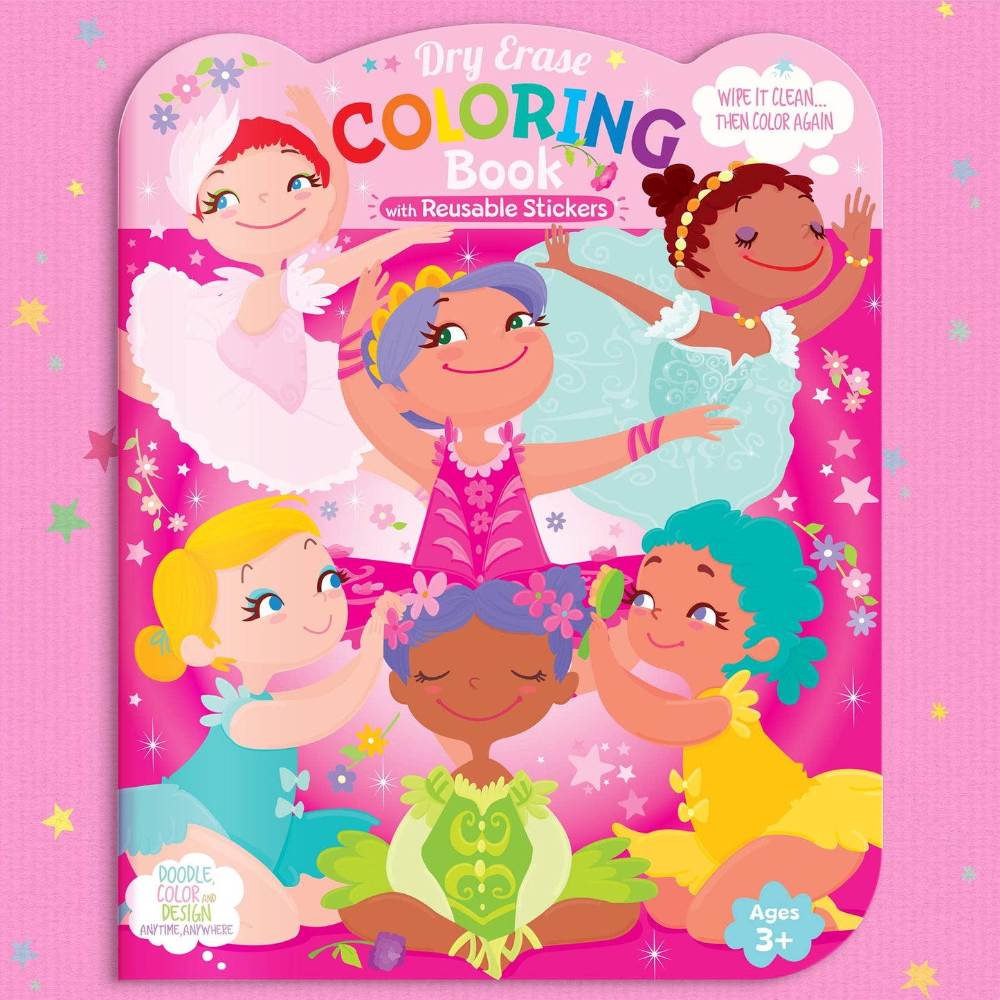 Glitter Ballerina Dry Erase Coloring Book & Crayon Gift Set