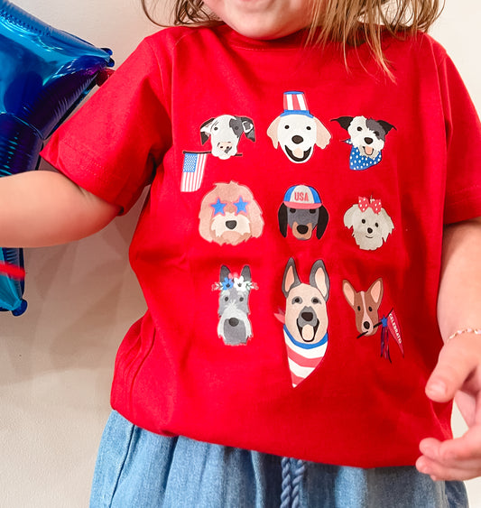 Patriotic Pups | Kids 4th of July Tee