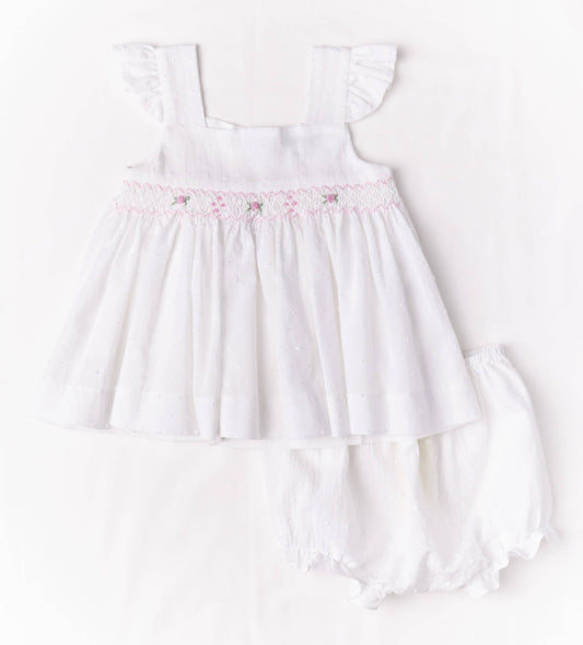 Swiss Dot Smocked Dress Set