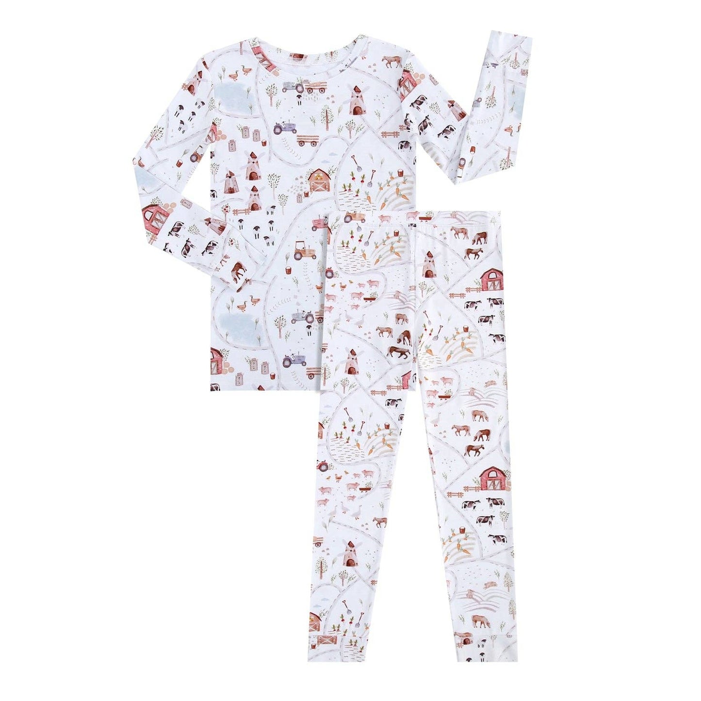 Bamboo 2-Piece Pjs - Farm Map