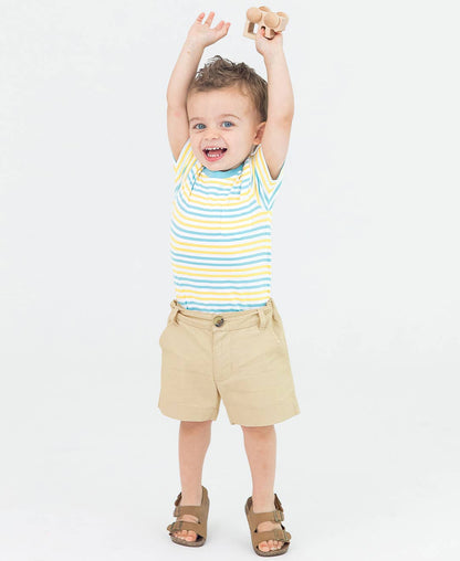 Boys Khaki Stretch Chino Shorts