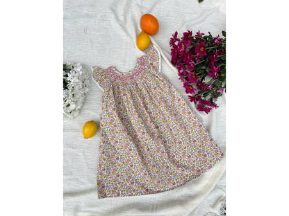 Yellow Wild Floral Smocked Dress