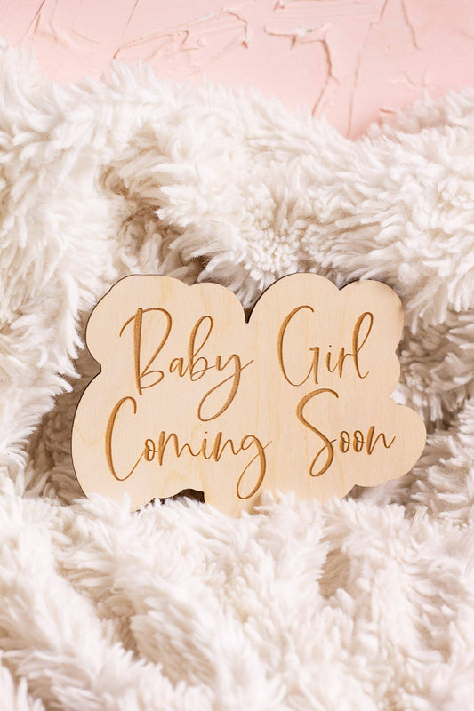 "Baby Girl Coming Soon" Pregnancy Announcement Sign