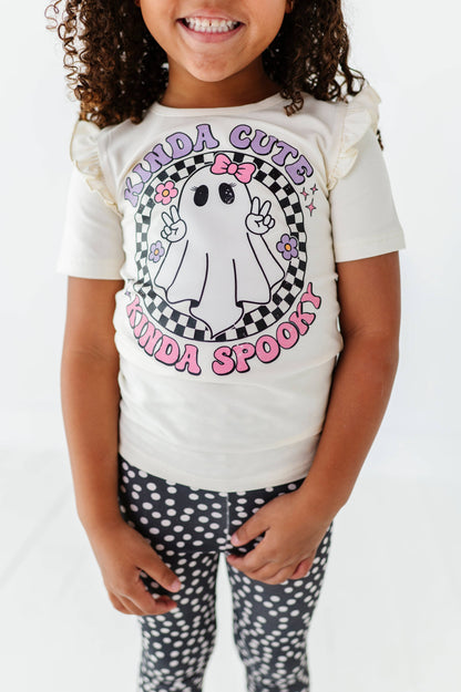 KINA CUTE KINDA SPOOKY | Ruffle Graphic Tee (Cream)