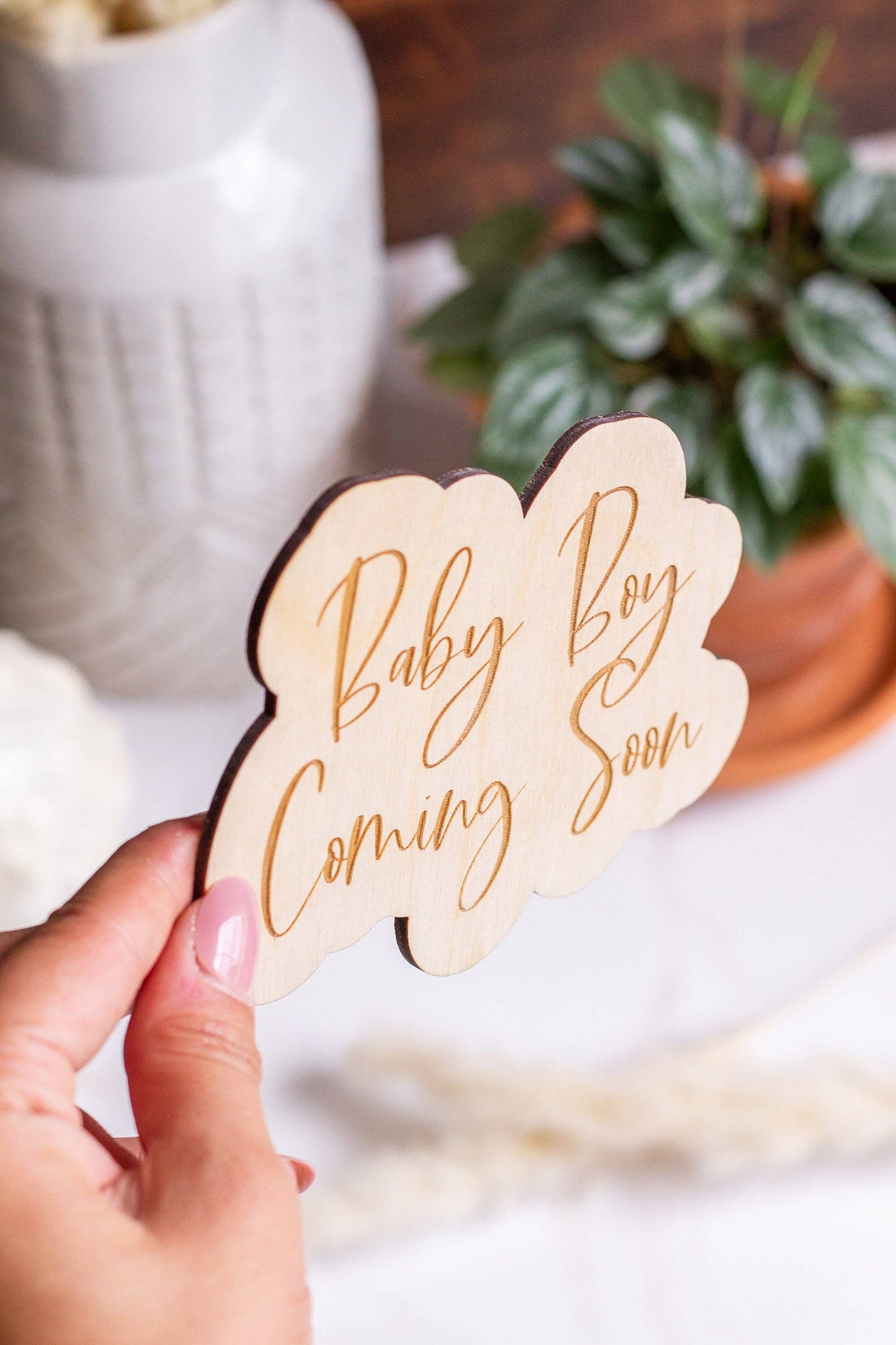 "Baby Boy Coming Soon" Pregnancy Announcement Sign