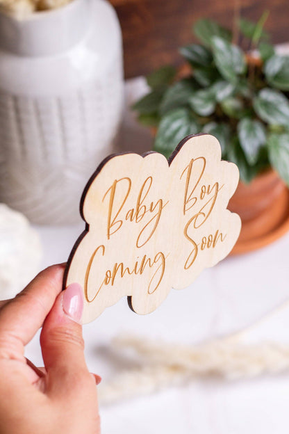 "Baby Boy Coming Soon" Pregnancy Announcement Sign