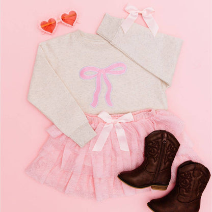 Coquette Bow Patch Sweatshirt - Kids Coquette Bow Sweatshirt