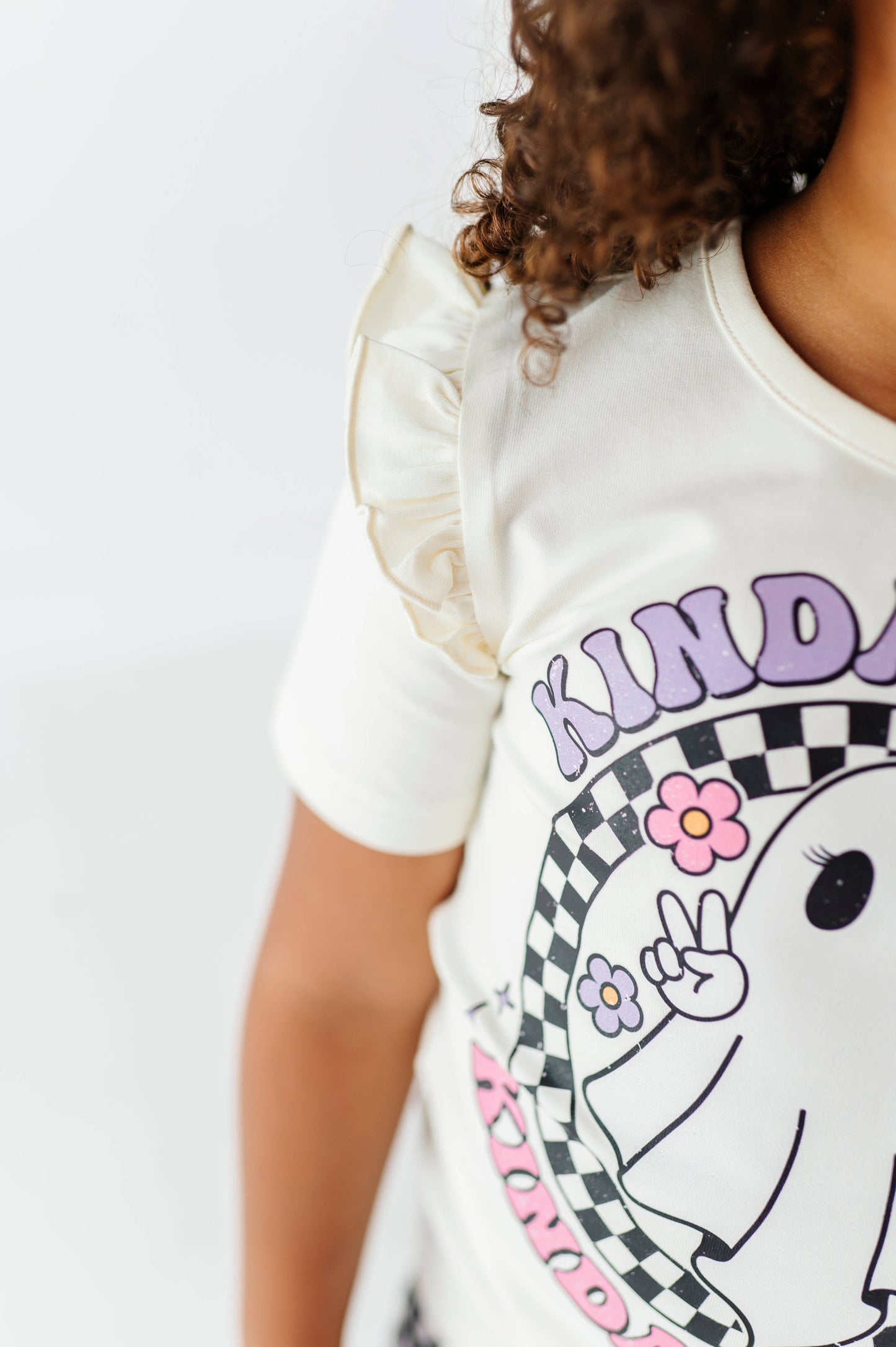 KINA CUTE KINDA SPOOKY | Ruffle Graphic Tee (Cream)