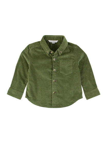 Boys Stretch Corduroy Long Sleeve Button Down Shirt