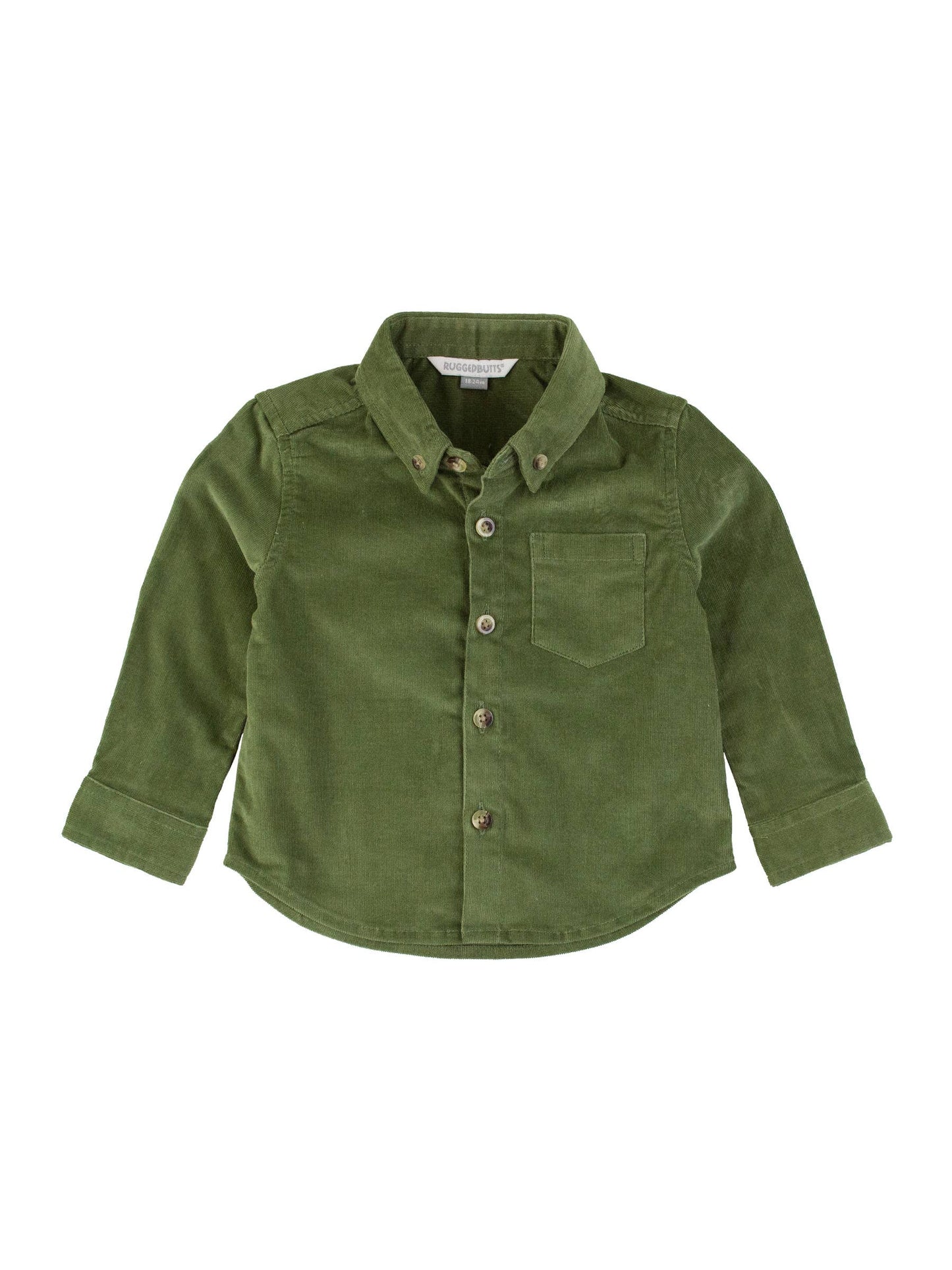 Boys Stretch Corduroy Long Sleeve Button Down Shirt