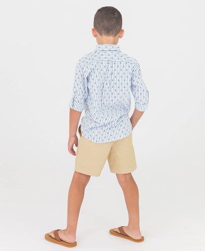 Boys Khaki Stretch Chino Shorts