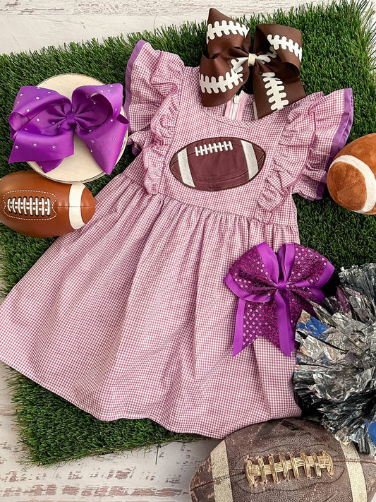 Purple Classic Gingham Football Dress