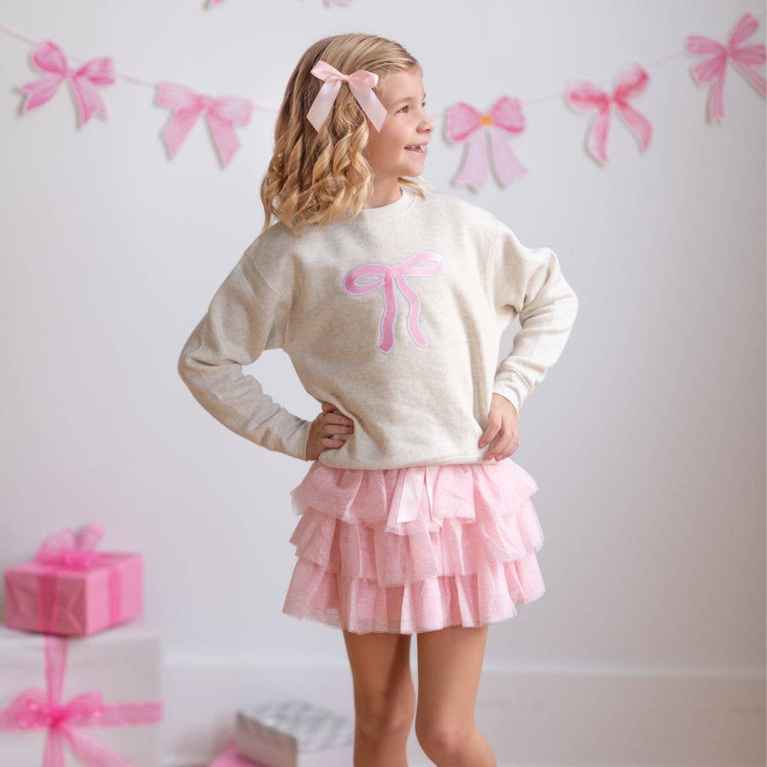 Coquette Bow Patch Sweatshirt - Kids Coquette Bow Sweatshirt