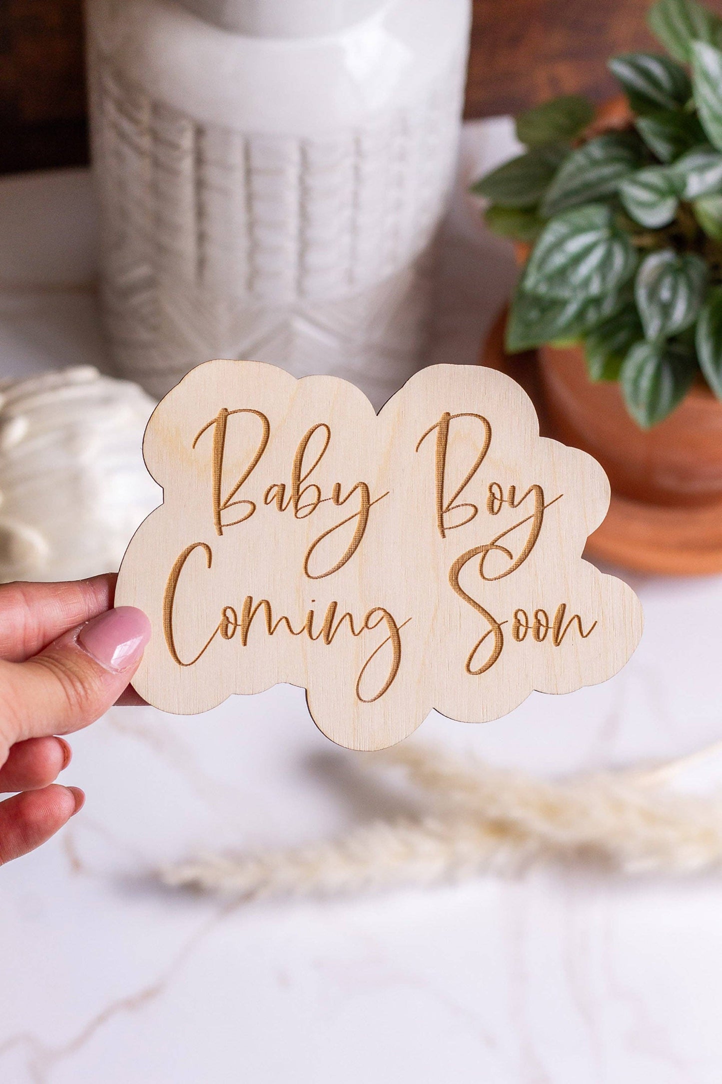 "Baby Boy Coming Soon" Pregnancy Announcement Sign