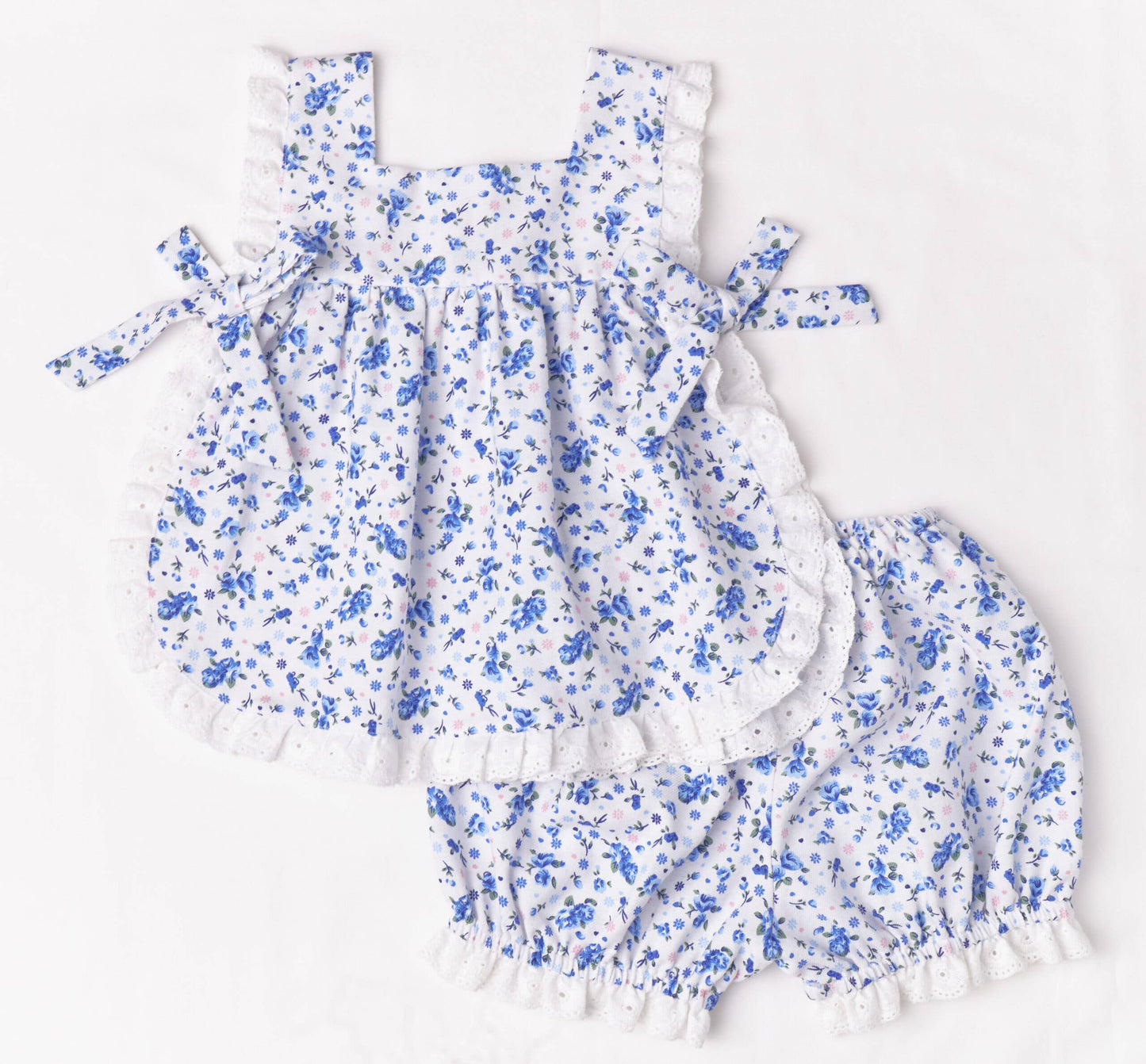 Blue Floral Pinafore Set