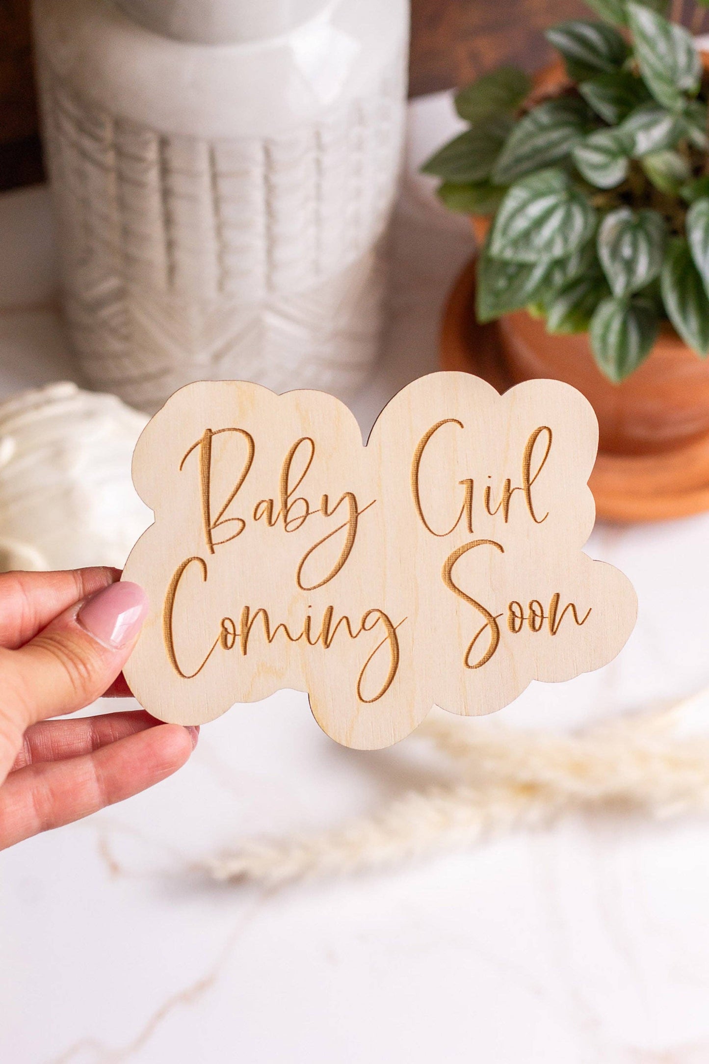 "Baby Girl Coming Soon" Pregnancy Announcement Sign