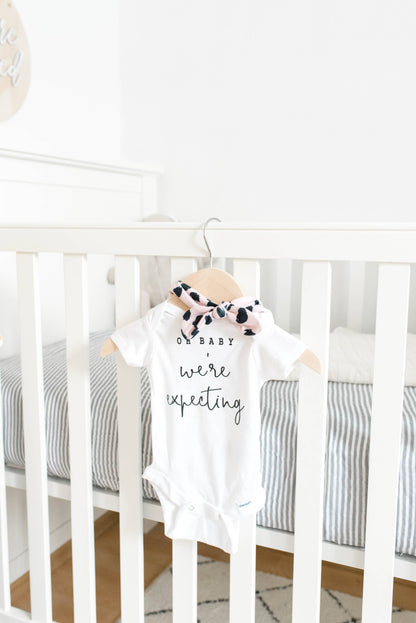 Oh Baby We're Expecting Pregnancy Announcement Onesie: NEWBORN