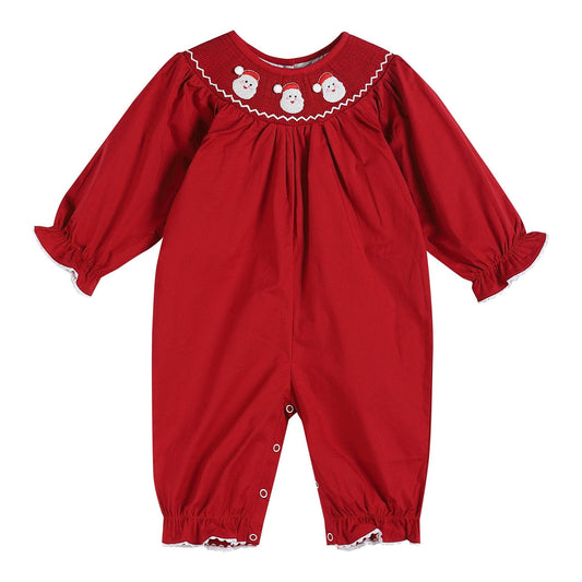 Red Santa Smocked Playsuit