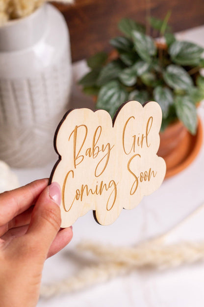 "Baby Girl Coming Soon" Pregnancy Announcement Sign