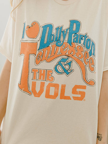 I Heart Dolly Parton & The Tennessee Vols Thrifted Tee