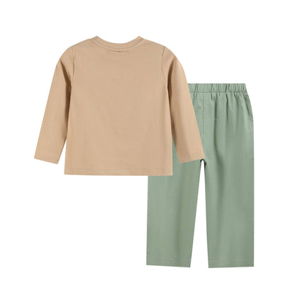 Light Brown Turkey Shirt and Sage Green Pants Set