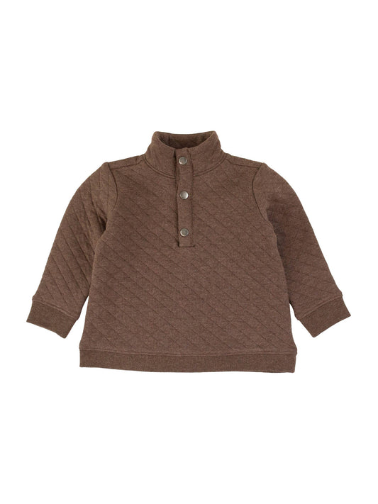 Boys Heather Carafe Quilted Quarter Snap Sweatshirt