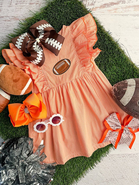 Orange Classic Gingham Football Dress