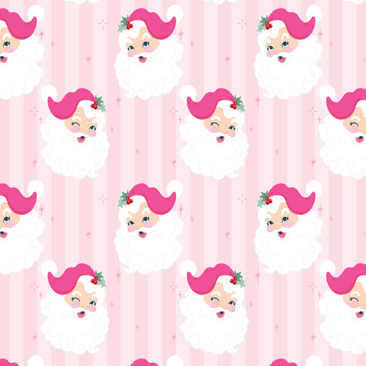 Christmas Pink Retro Santa Wrapping Paper