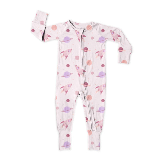 Rocket Girl Zip Up Bamboo Pajamas