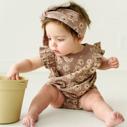 Organic Flutter Bubble Onesie - Daisies