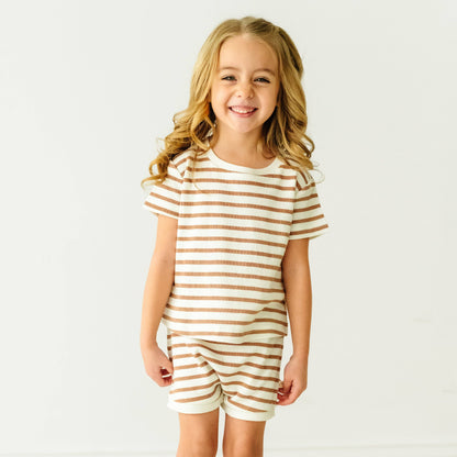 Organic Tee and  Shorties Set - Stripes